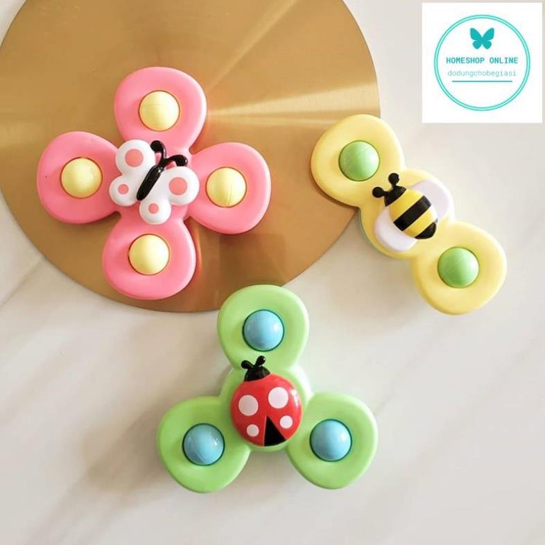 Set 3 đồ chơi con quay spinner hình côn trùng vui nhộn cho bé