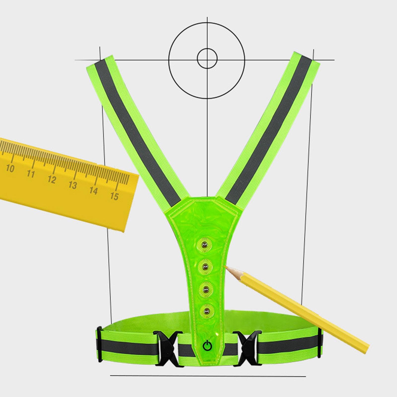 3 Modes 8 Bright LED Reflective Vest Warning Lights. for Night Running