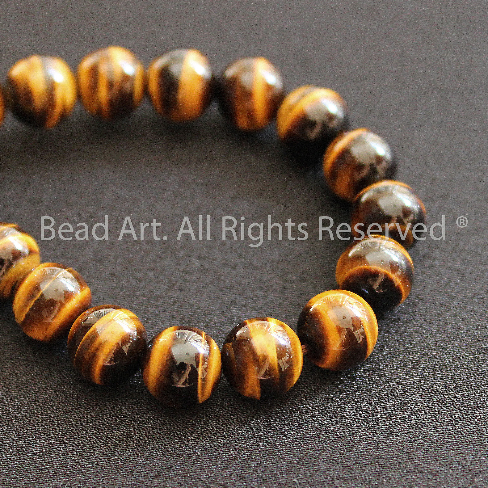 [1 Hạt] Đá Mắt Hổ Vàng Nâu 8mm, Brown Tiger Eye - Mắt Cọp Vàng Tự Nhiên Loại AA, Đá Phối Vòng Tay Phong Thuỷ, Chuỗi Hạt, Mệnh Thổ, Kim - Bead Art