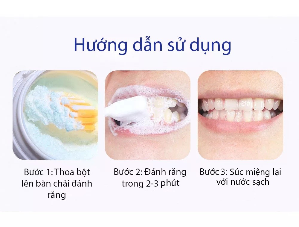 Bột tẩy trắng răng, loại bỏ mảng bám, vết bẩn ố vàng răng Teeth Whitening Powder 30g