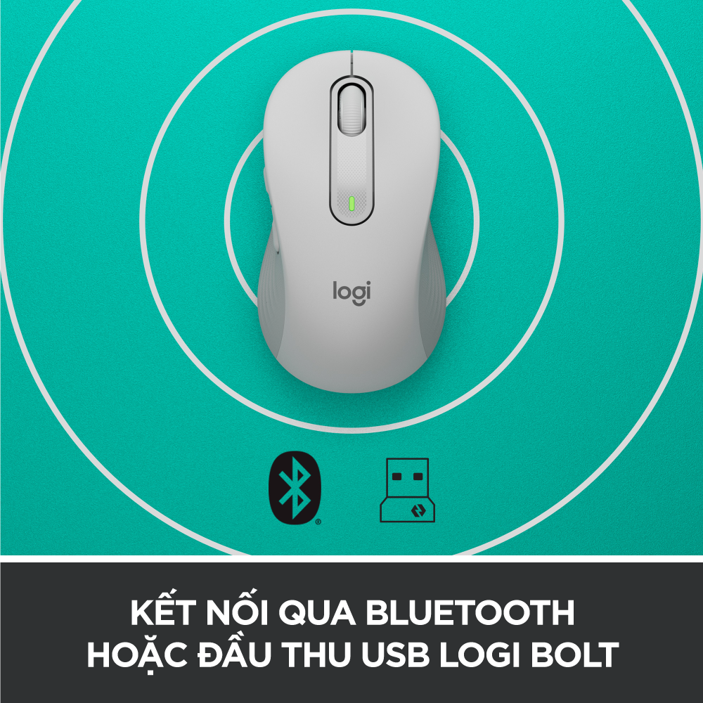 Chuột không dây bluetooth Logitech Signature M650 - Dành cho tay có kích cỡ từ nhỏ tới trung bình, Cuộn SmartWheel, giảm ồn, các nút bên có thể tùy chỉnh - Hàng chính hãng