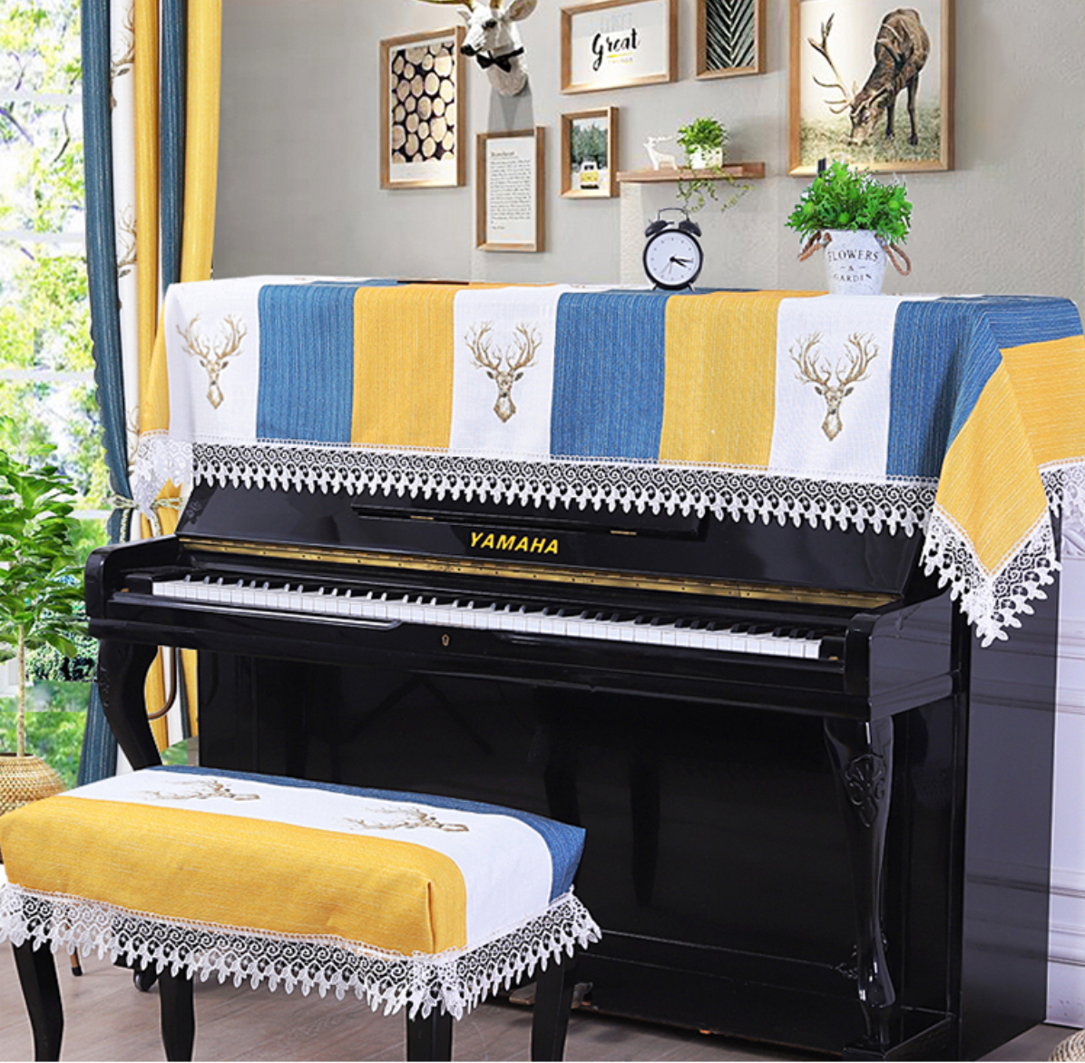 Khăn phủ đàn piano phong cách Châu Âu cổ điển sang trọng