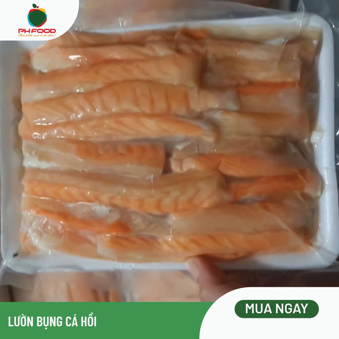 - Lườn Bụng Cá Hồi Đông Lạnh - 1Kg 2 Khay - Size Nhỏ