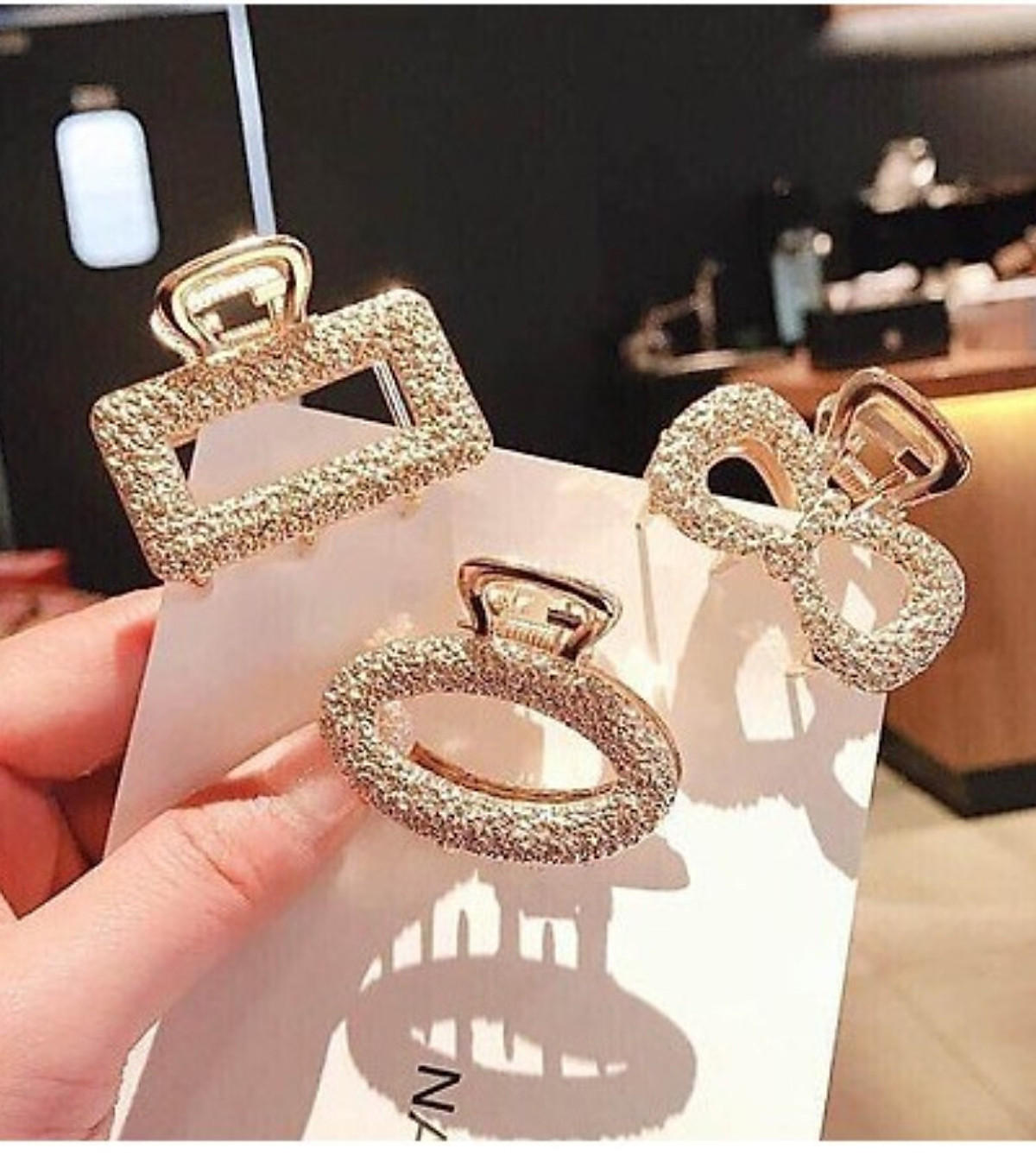Bộ 5 kẹp tóc nữ vàng kim style kiểu Hàn Quốc siêu xinh