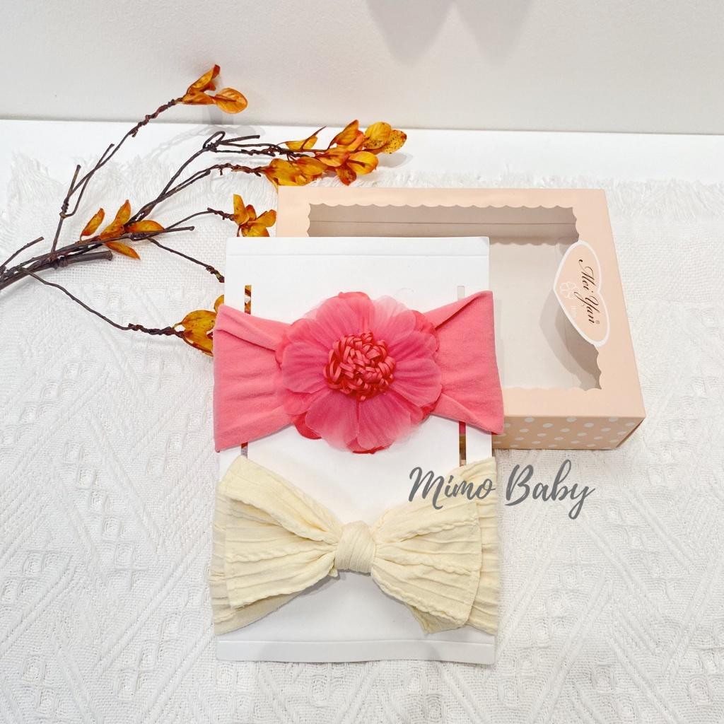 Set băng đô hoa voan+nơ gân đáng yêu cho bé gái BD40 Mimo Baby