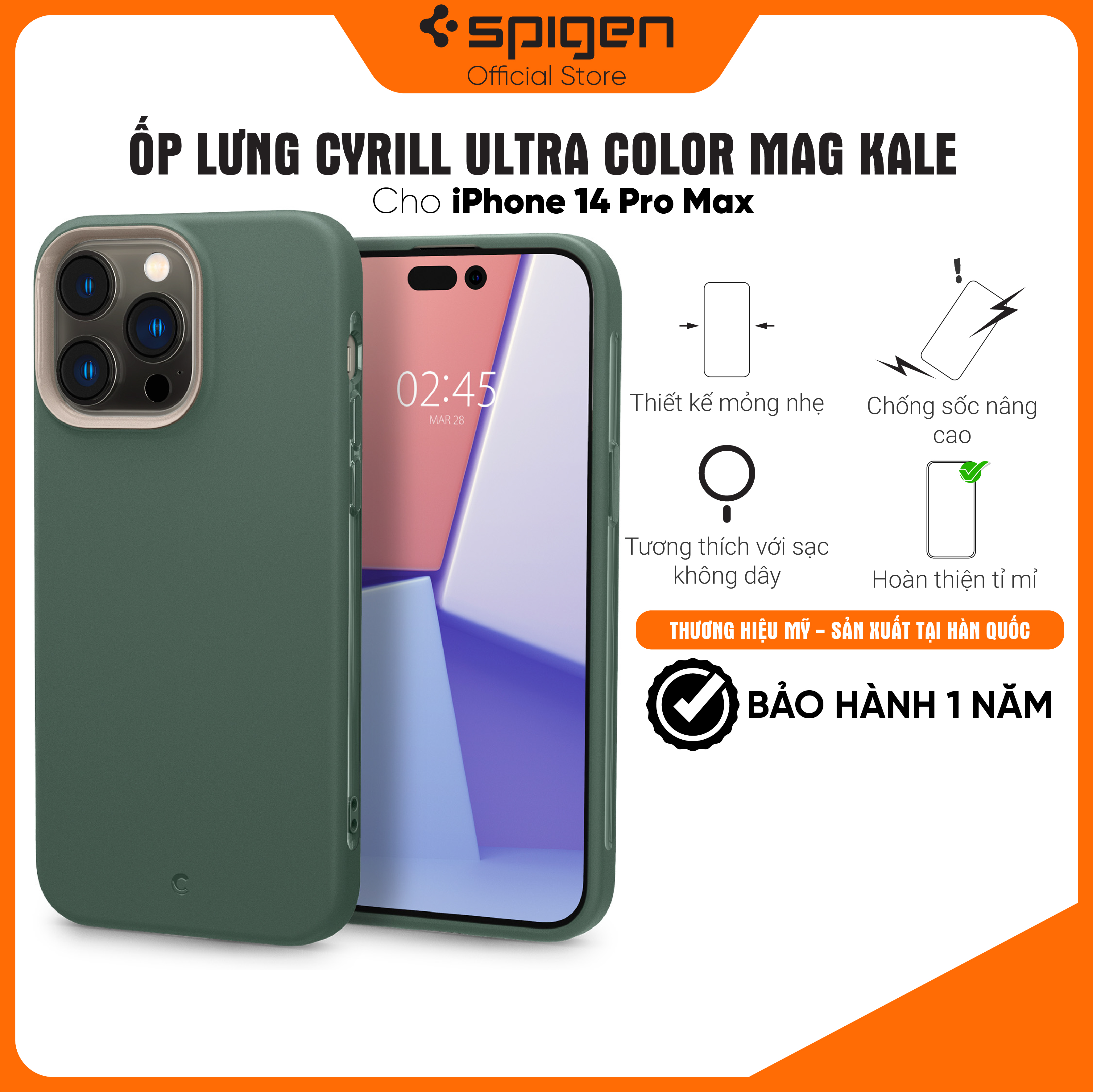 Ốp lưng Spigen dành cho  Iphone 14 pro max Ultra Color - hàng chính hãng