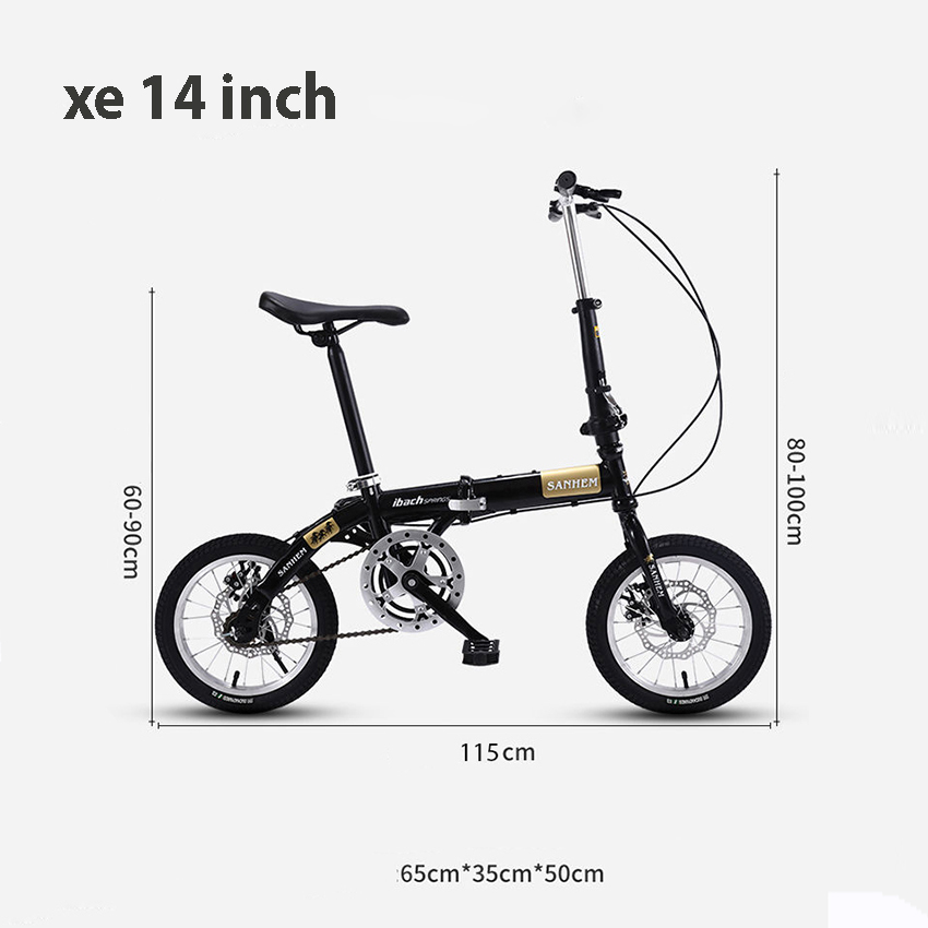 Xe đạp xếp gọn Sanhippo - Xe đạp leo núi 16inch, 14inch Khung carbon siêu nhẹ tốc độ biến thiên chịu lực 100KG, Xe đạp gấp gọn - Xe đạp địa hình, xe đạp thể thao