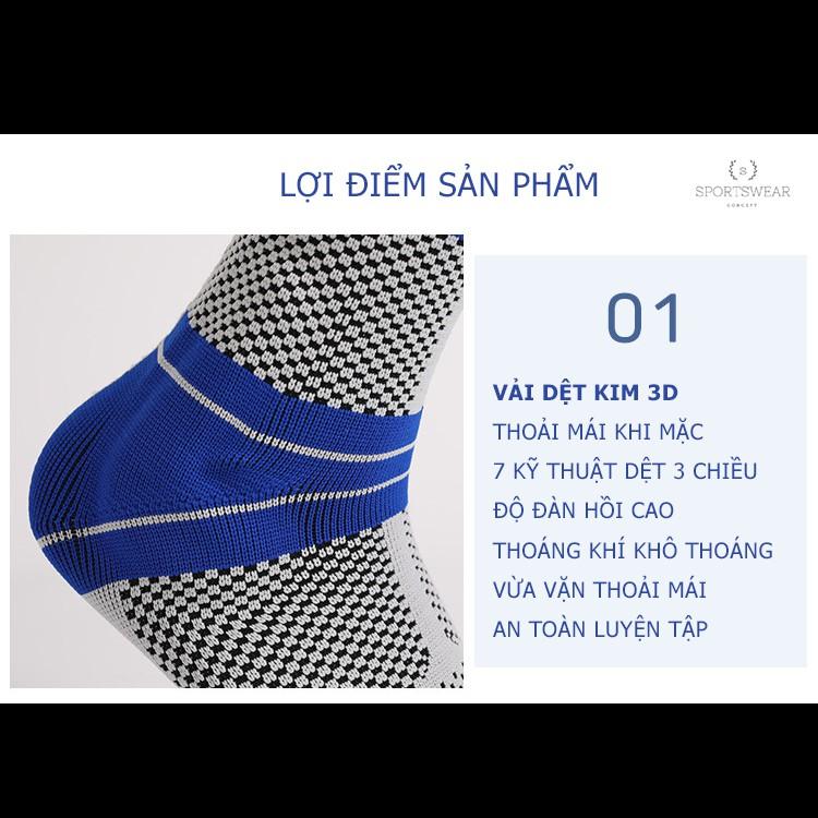 Đai quấn bảo vệ chân và mắt cá chân tập gym chơi thể thao v3 Sportswear Concept dệt kim lớp đệm silicon massage 2 bên