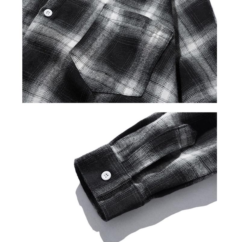 Áo Flannel nam BASIC MAN dài tay Sơ mi kẻ sọc caro đen, đỏ khoác ngoài chống nắng chất vải dầy dặn A SOMI - SOC