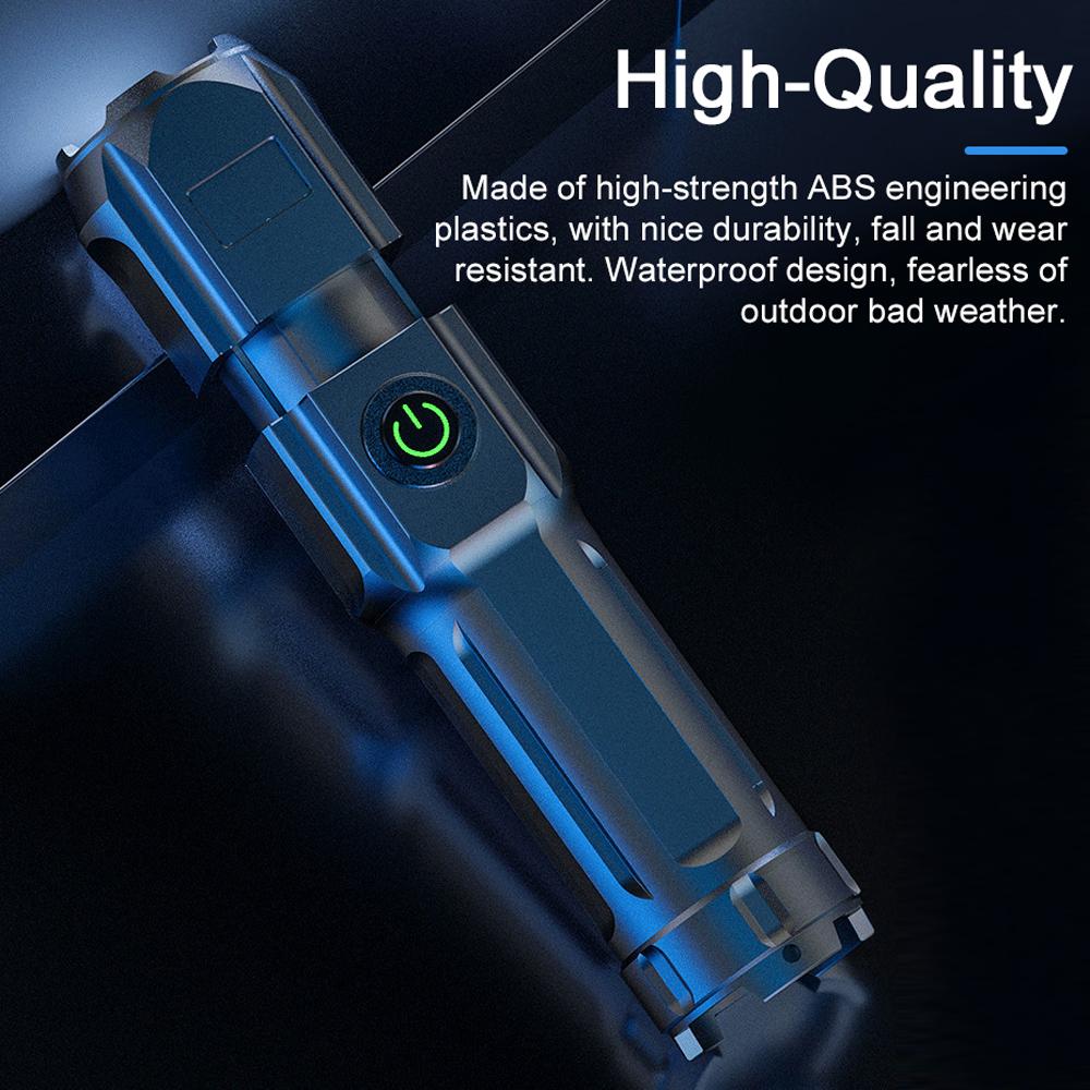 LED Rechargeable Flashlight Mini Handheld Zoomable Flashlight High Lumen Camping Light with 3 Light Modes for Emergency and Outdoor Use