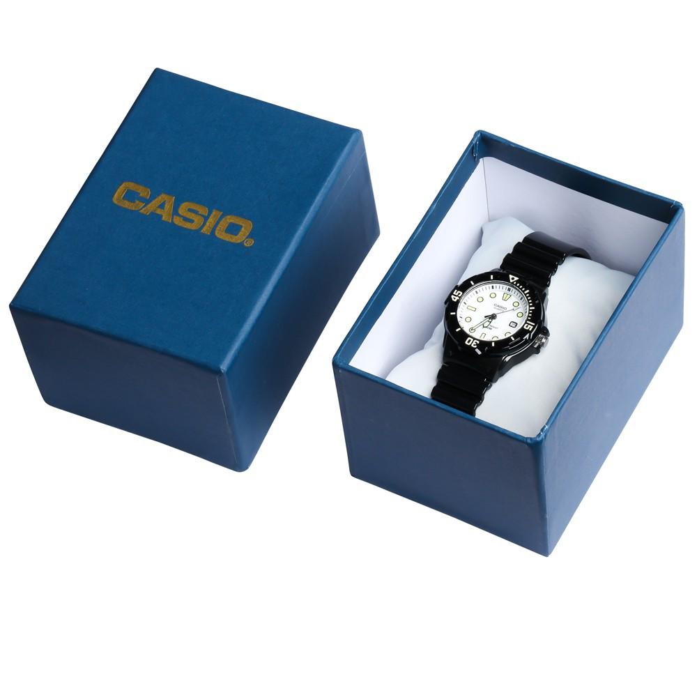 ĐỒNG HỒ NỮ CASIO LRW-200H-7E1VDF Dây nhựa đen - Mặt trắng có dạ quang - Chống nước 1