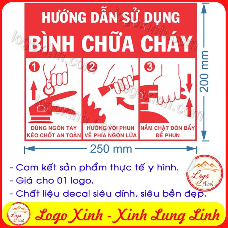 LOGO STICKER TEM DÁN HƯỚNG DẪN SỬ DỤNG BÌNH CỨU HỎA, BÌNH CHỮA CHÁY, FIRE EXTINGUISHER USER MANUAL GUIDANCE