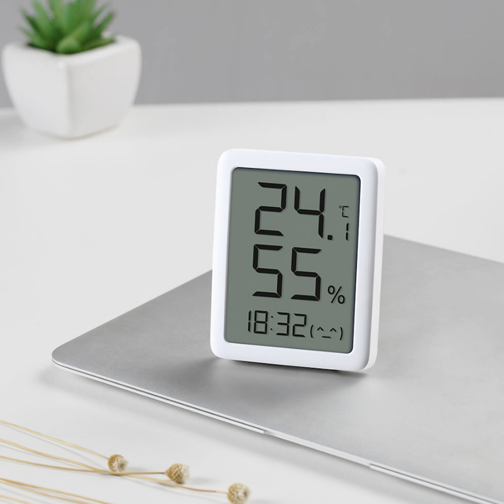 Nhiệt Kế Miaomiaoce Máy Đo Độ Ẩm Màn Hình LCD 3.5 Inch Kỹ Thuật Số Hiển Thị Thời Gian Nhiệt Độ Độ Ẩm 24H Cảm Biến Trong Nhà