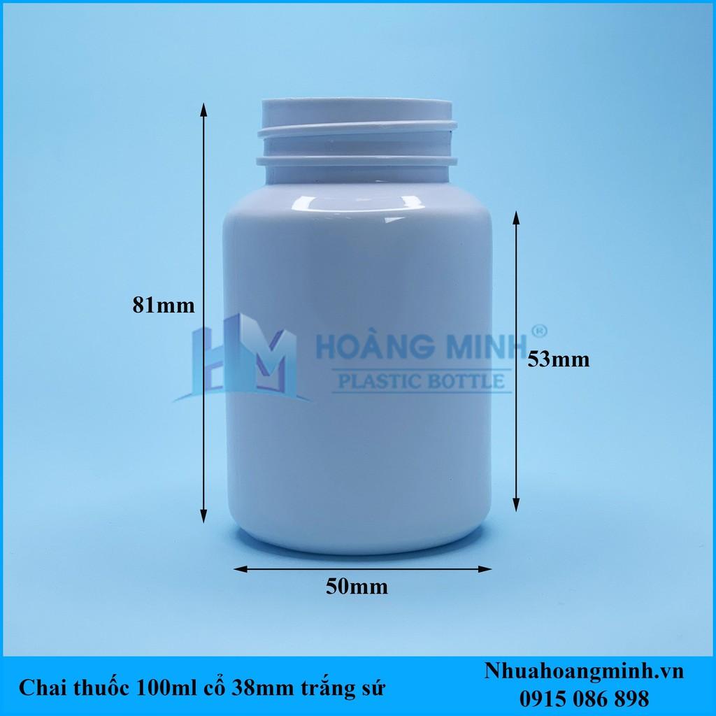 Chai nhựa PET,HDPE nâu,trắng sứ 100cc