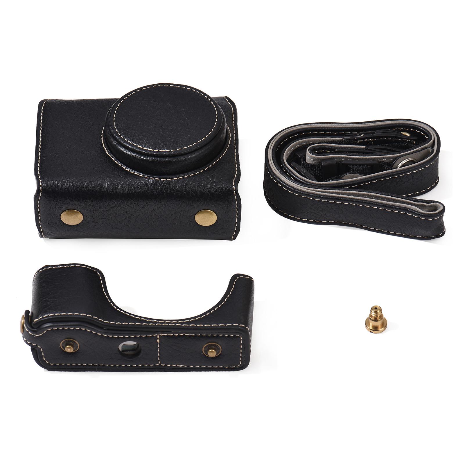 Portable Camera Case Synthetic Leather Camera Carry Bag with Shoulder Strap Replacement for Ricoh GR3 GR III/ GR3X Camera