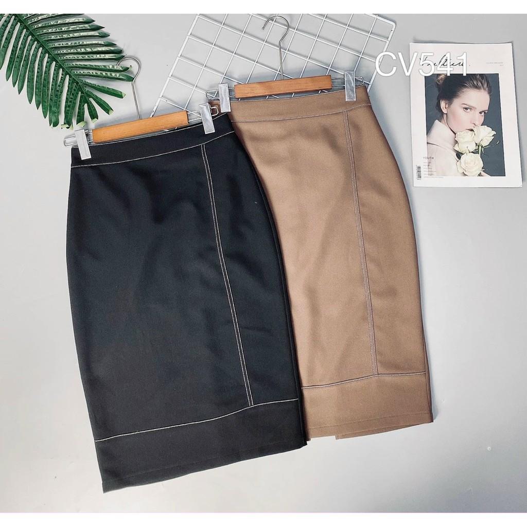 Chân váy công sở - chỉ may nổi