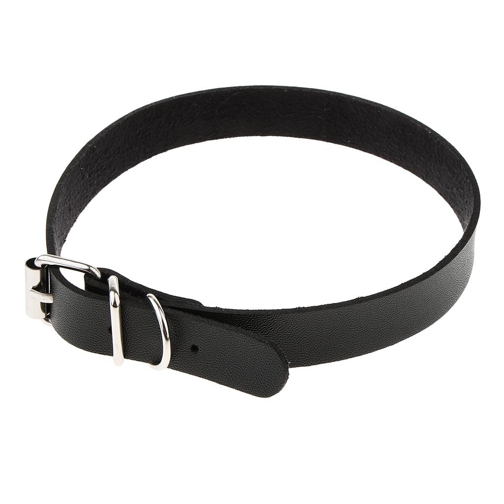 2x PU Leather Buckle Belt Collar Necklace Punk Gothic Chain Bracelet Choker