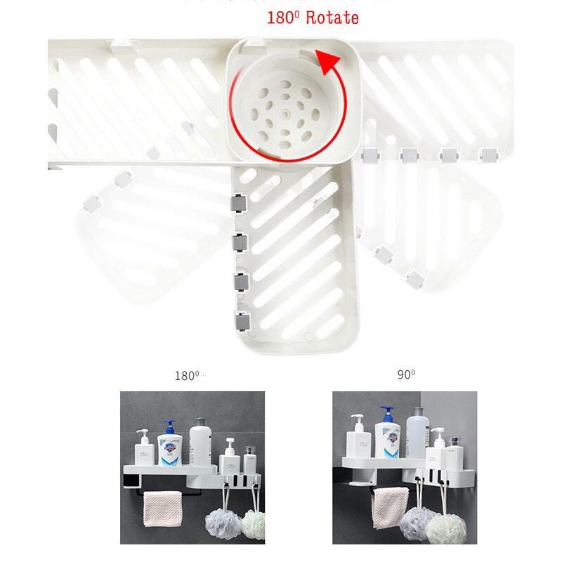 Kệ xoay để đồ nhà tắm treo tường đa chức năng có thể gấp gọn