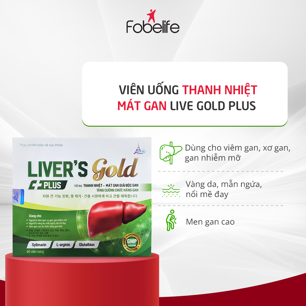 Viên Uống Tăng Cường Chức Năng Gan Cho Người Men Gan Cao Gan Nhiễm Mỡ Viêm Gan Liver Gold plus ( Hộp 60 viên )