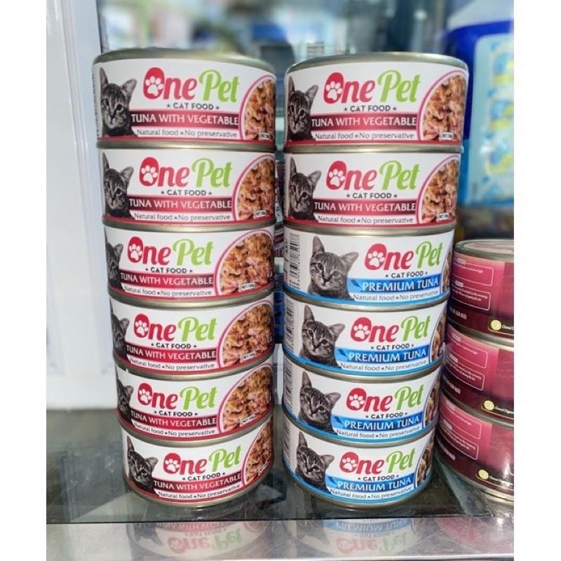 Pate lon One Pet dành cho mèo vị rau và cá ngừ 165g