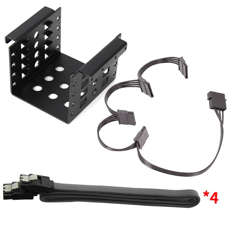 2x 2.5 Inch to 3.5 Inch SSD HDD Hard Drive Caddy Black with SATA Cable