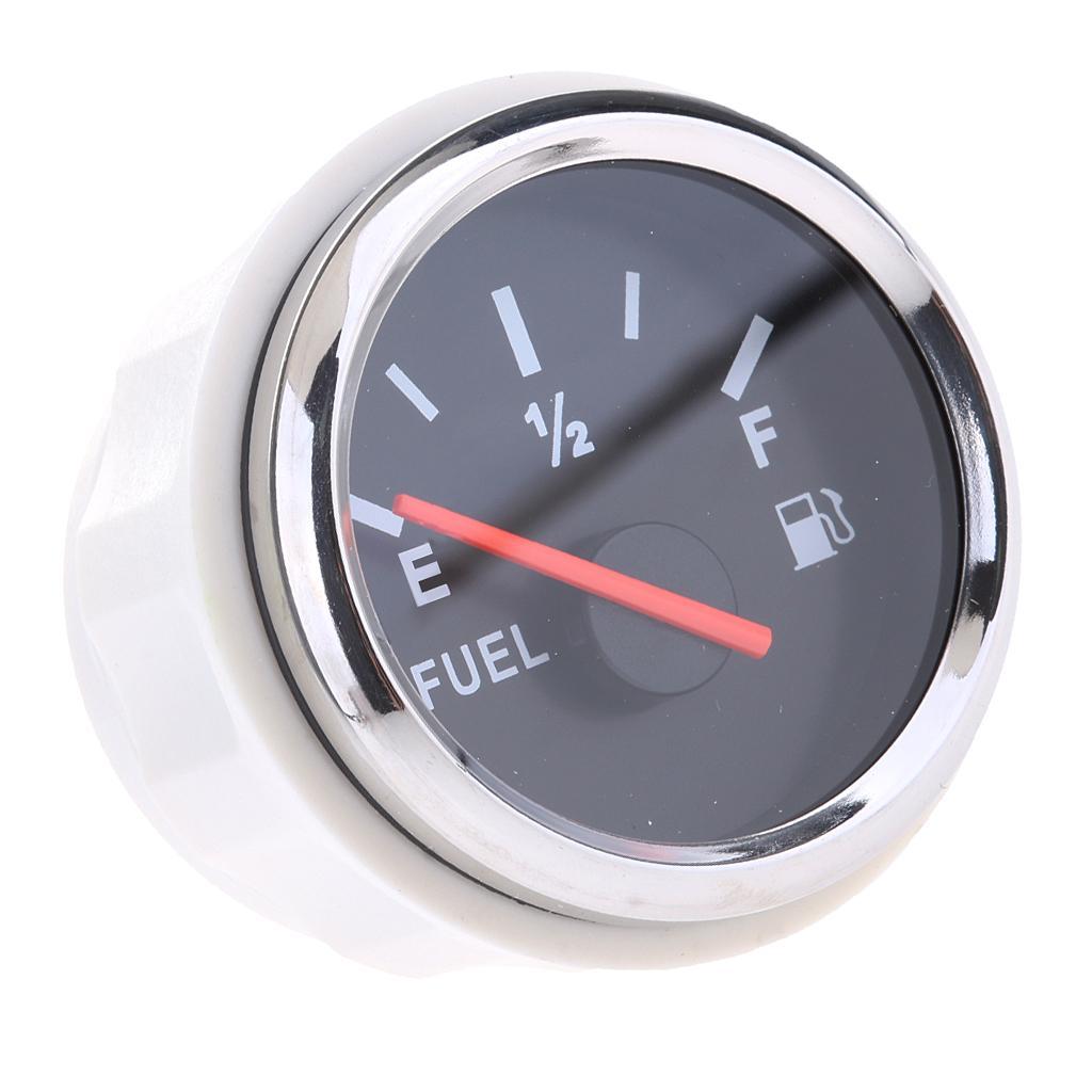 Waterproof Fuel Level Gauge Boat Marine Fuel Tank Level Gauge 52mm White