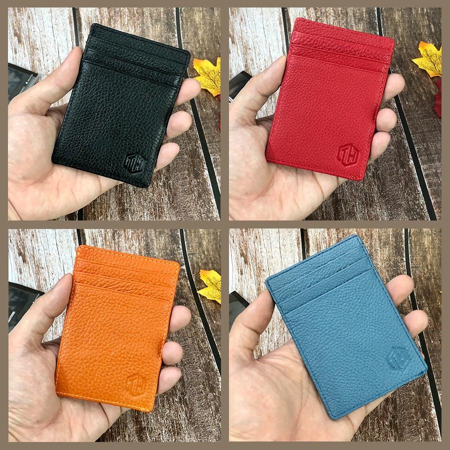 Ví Đựng Thẻ Mini, Đựng Name Card Da Bò Thật, Bóp Cầm Tay Nhỏ Gọn Đựng Thẻ Card Holder - BH 12 Tháng