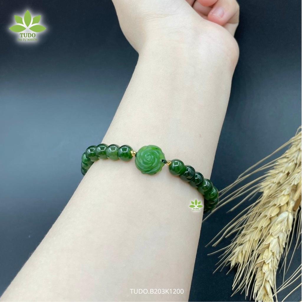 Vòng Tay Nữ Đẹp - Vòng Phong Thủy Đa Mệnh TUDO B203K1200 VCVNB AU10K Charm Hoa Mẫu Đơn CDNB