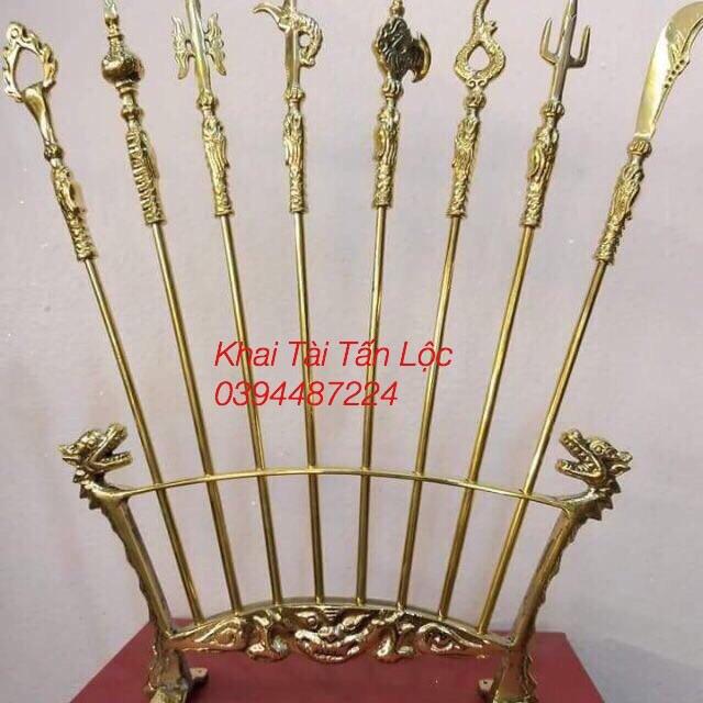 Bộ pháp khí 8 món Bát Bửu bằng đồng cao 34 cm