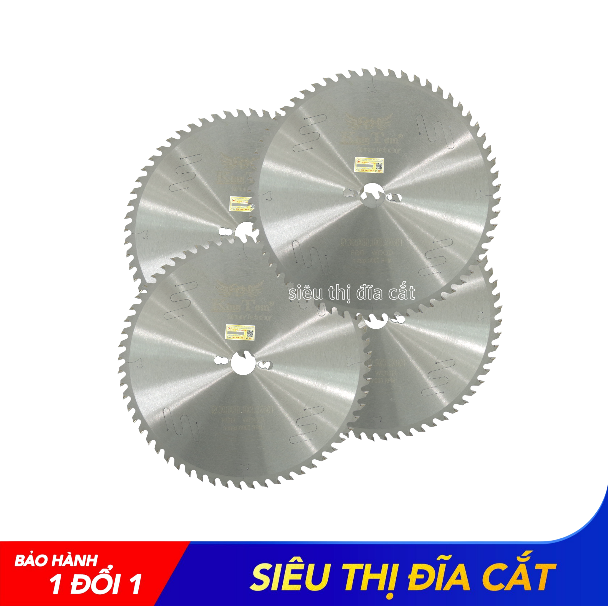 Lưỡi Cắt Gỗ Cao Cấp KingTom 305 - 60 Răng - Chuyên  Gỗ Cứng, Gỗ Có Đinh - Siêu Bén