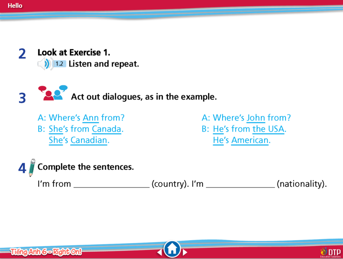 Tiếng Anh 6 Right on! Bài giảng trình chiếu