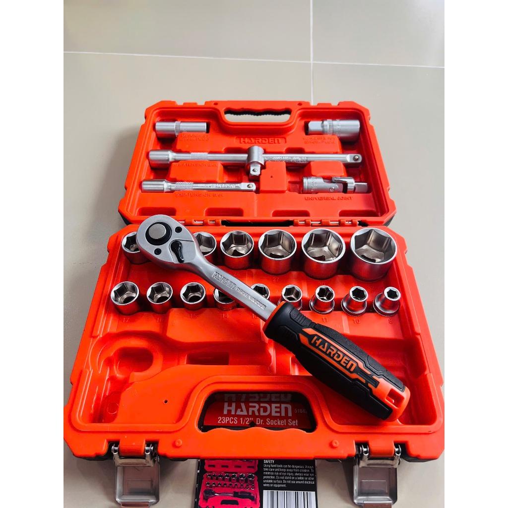 Bộ Khẩu Tuýp 1/2” 23 Món – Có Đầu Bugi, Tay Vặn 72 Răng – Chất Liệu CR-V