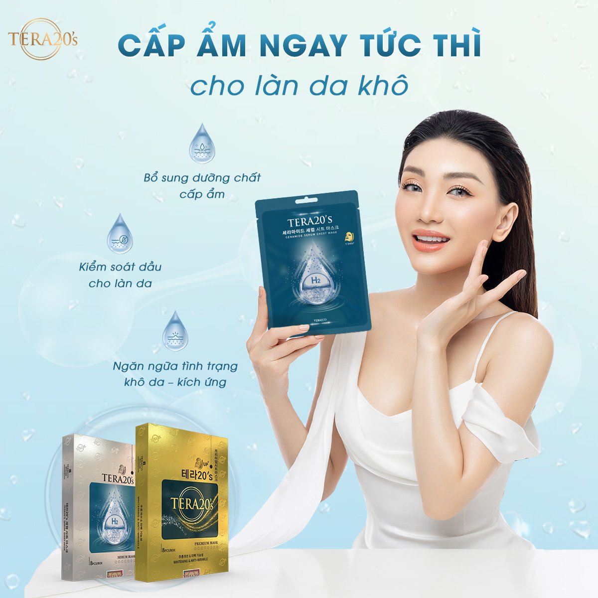 Combo 3 mặt nạ cấp ẩm cho da TERA20's dòng Serum