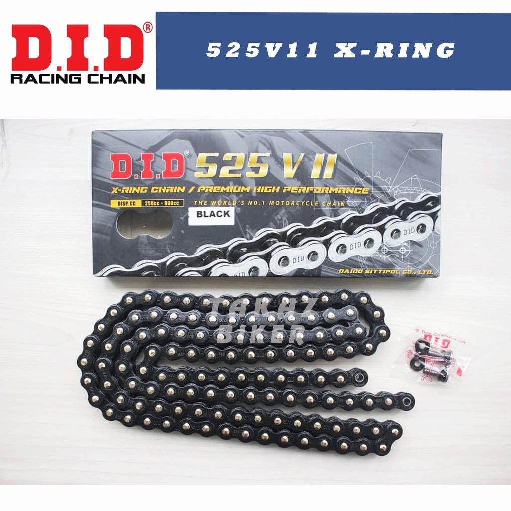 B4 Dòng Sên 525VII X-Ring D.I.D V Series Thích Hợp Các Dòng Xe Từ 250cc đến 900cc Màu Sơn Đen Bóng - Chốt Sên Màu Vàng