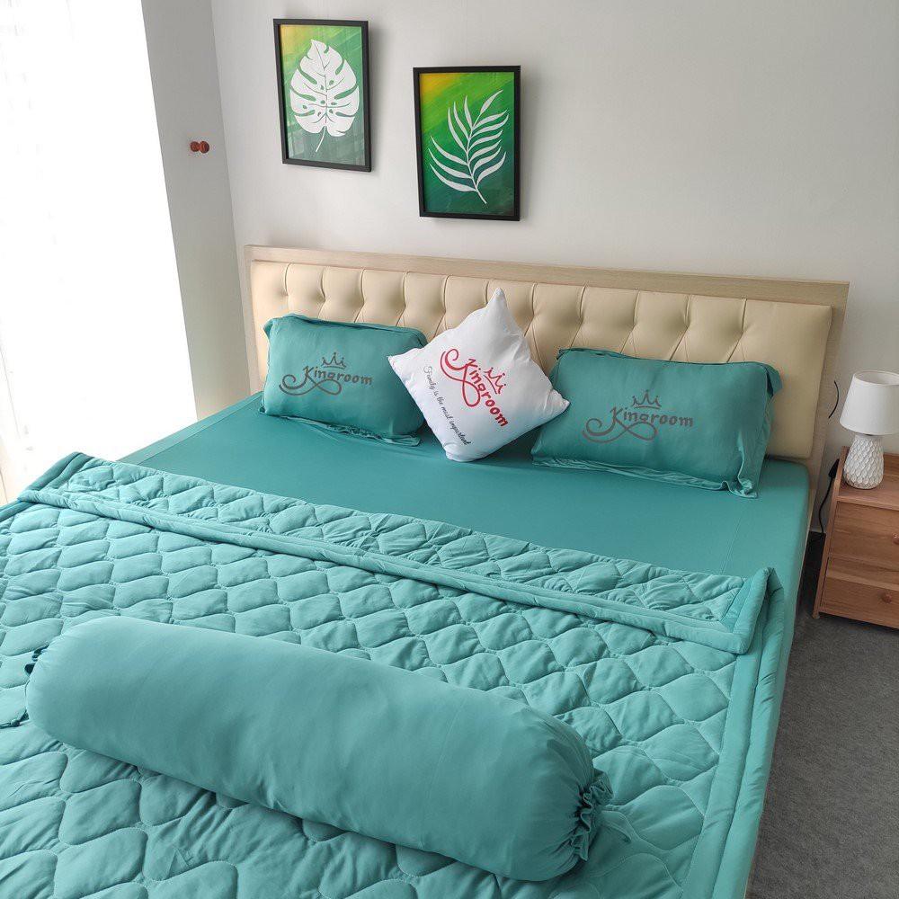 Bộ ga gối 4 món thun hàn quốc Kingroom đủ kích thước ga nệm 1m2, 1m4, 1m6, 1m8 chưa gồm chăn