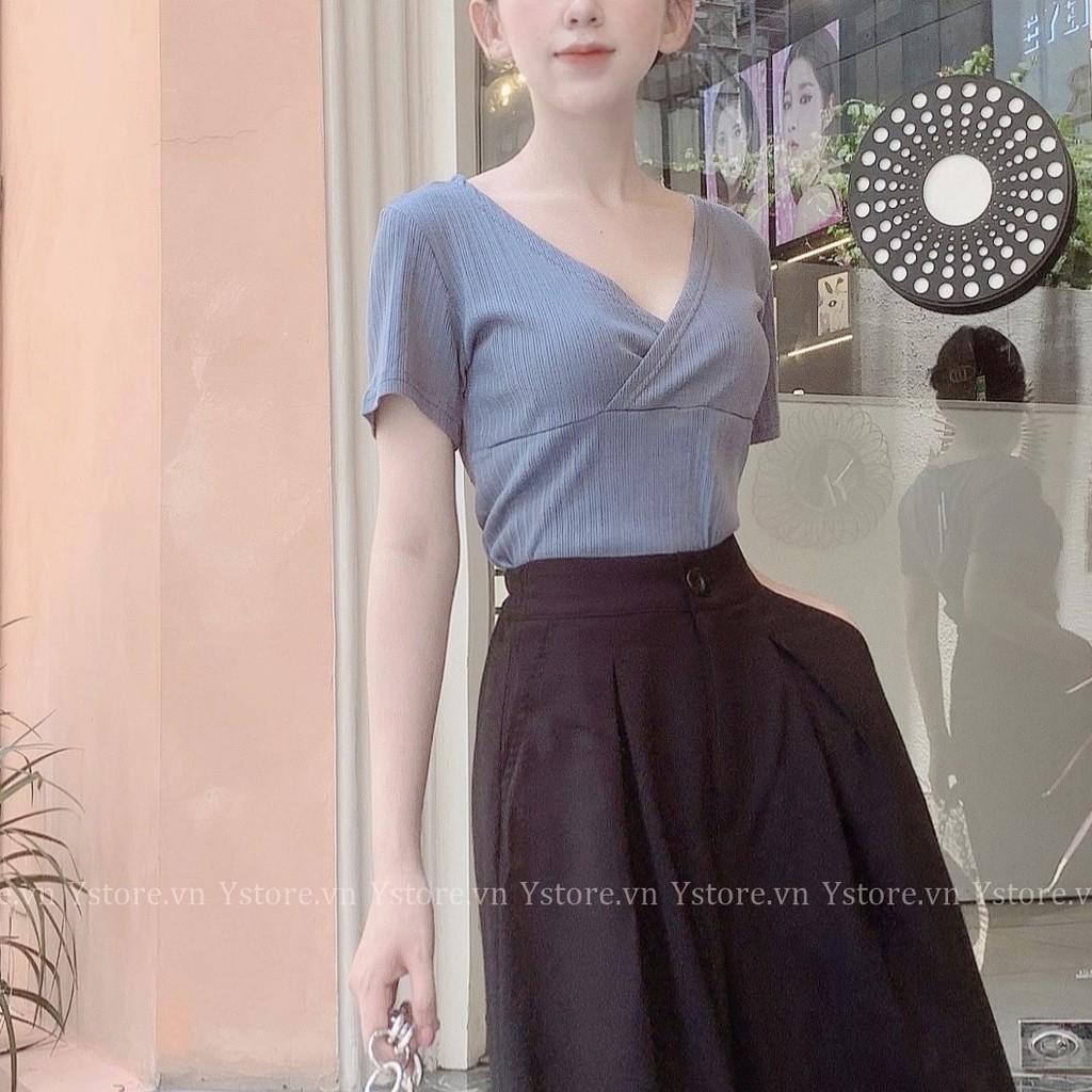 Áo Thun Cổ Đắp Chéo Lạ Mắt, Tôn Nét Quyến Rũ, Tone Màu Pastel Nhẹ Nhàng