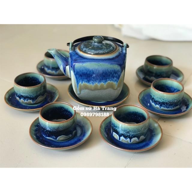 Bộ ấm chén gốm sứ Bát Tràng cao cấp