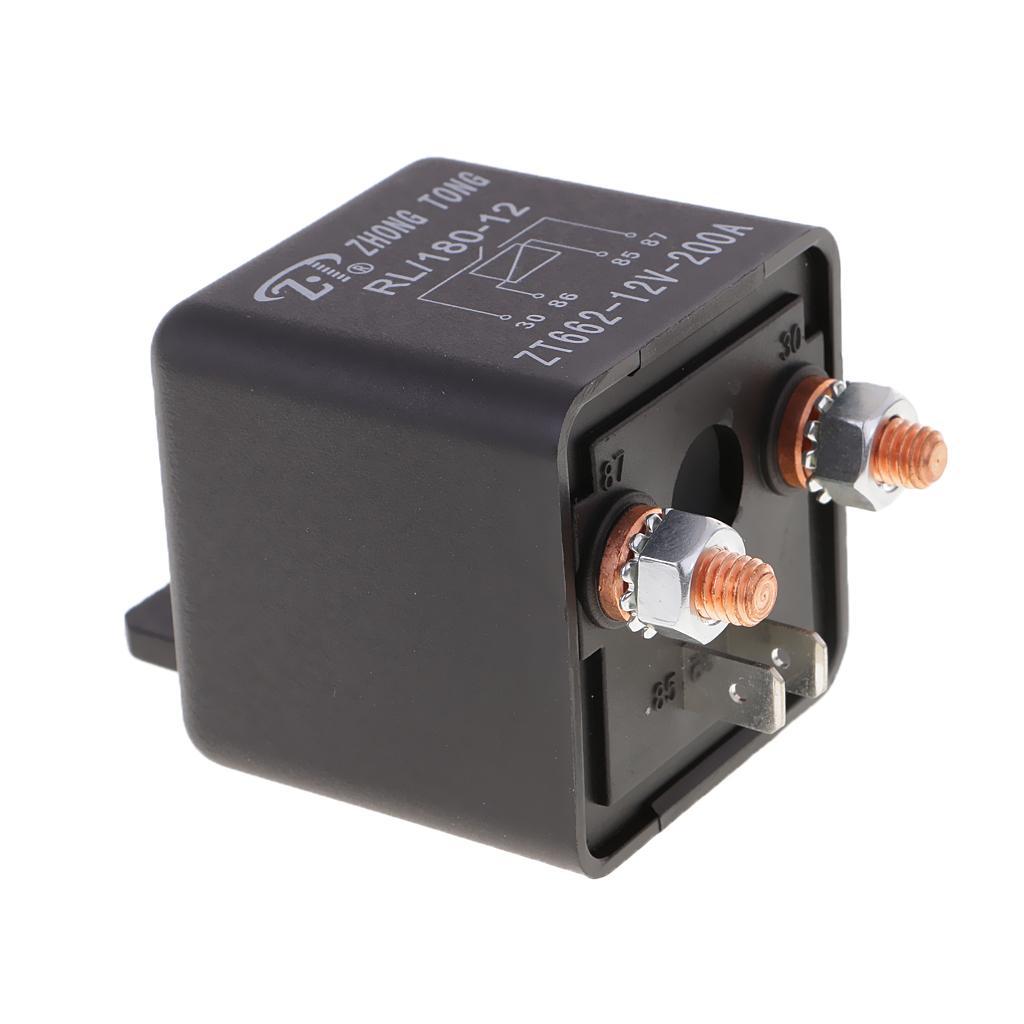 2 Pieces High Current Car Truck Motorcycle 4-Pins DC 12V 200A Relay Switch