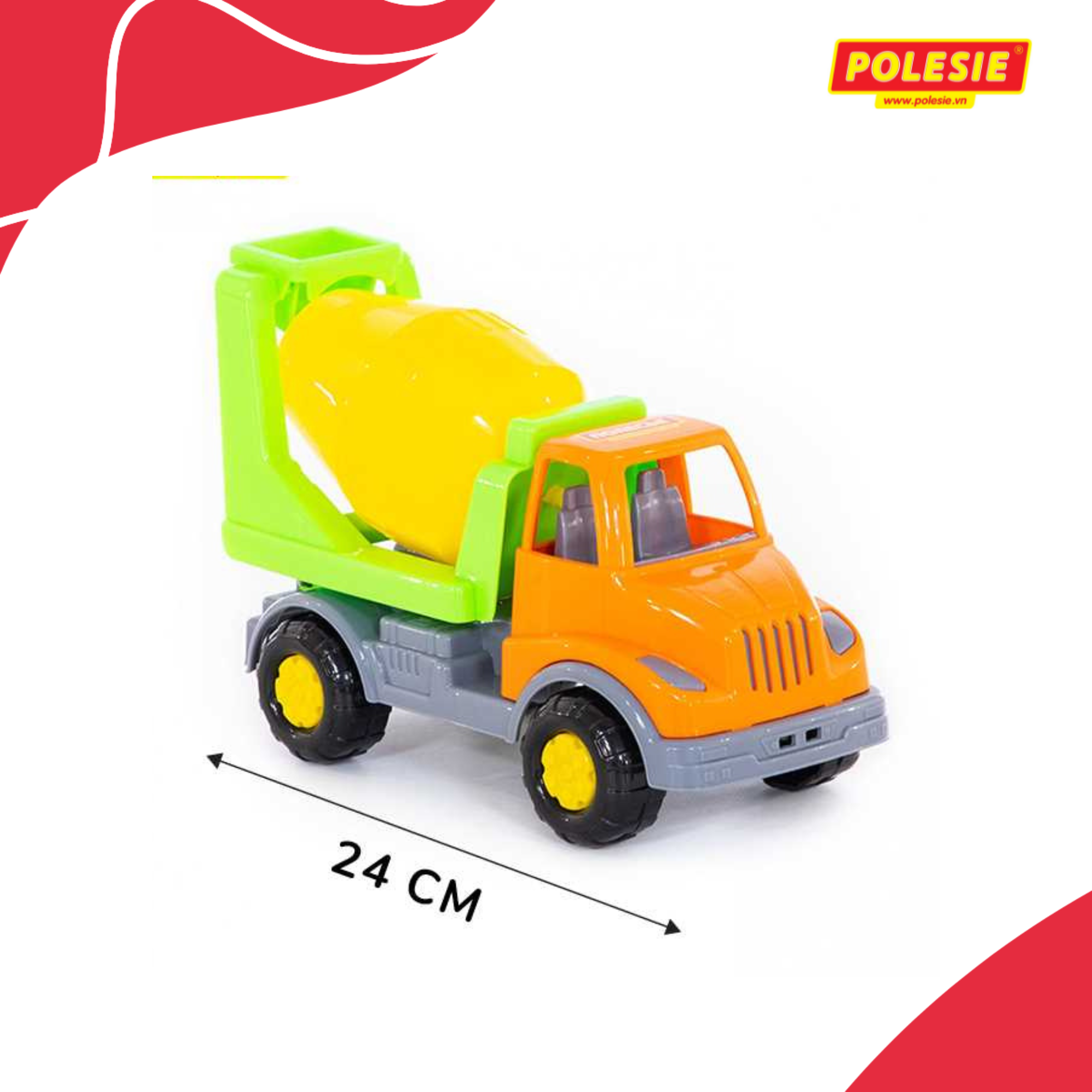 Xe Ô tô Tải Trộn Xi Măng Leon , Đồ Chơi Trẻ Em Nhập Khẩu Châu Âu CHÍNH HÃNG POLESIE 52865