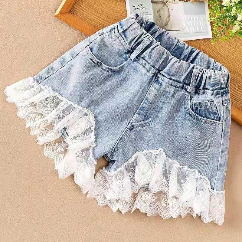 (QB24) Quần Short Jean Cho Bé Gái Mềm Mại, Co Giãn - Hàng Quảng Châu Cao Cấp