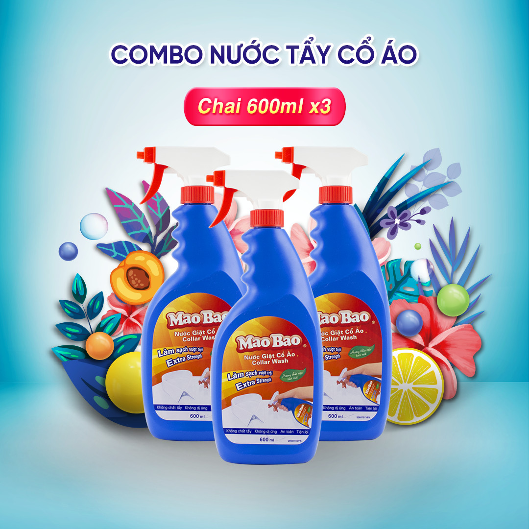 Combo 03 Chai Nước Giặt Cổ Áo Mao Bao 600ml