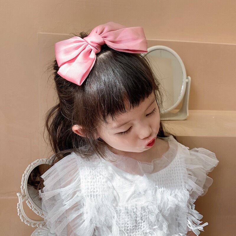 KẸP TÓC NƠ CHẤT LIỆU VẢI SATIN THANH LỊCH CHO MẸ VÀ BÉ - NUNAM SHOP
