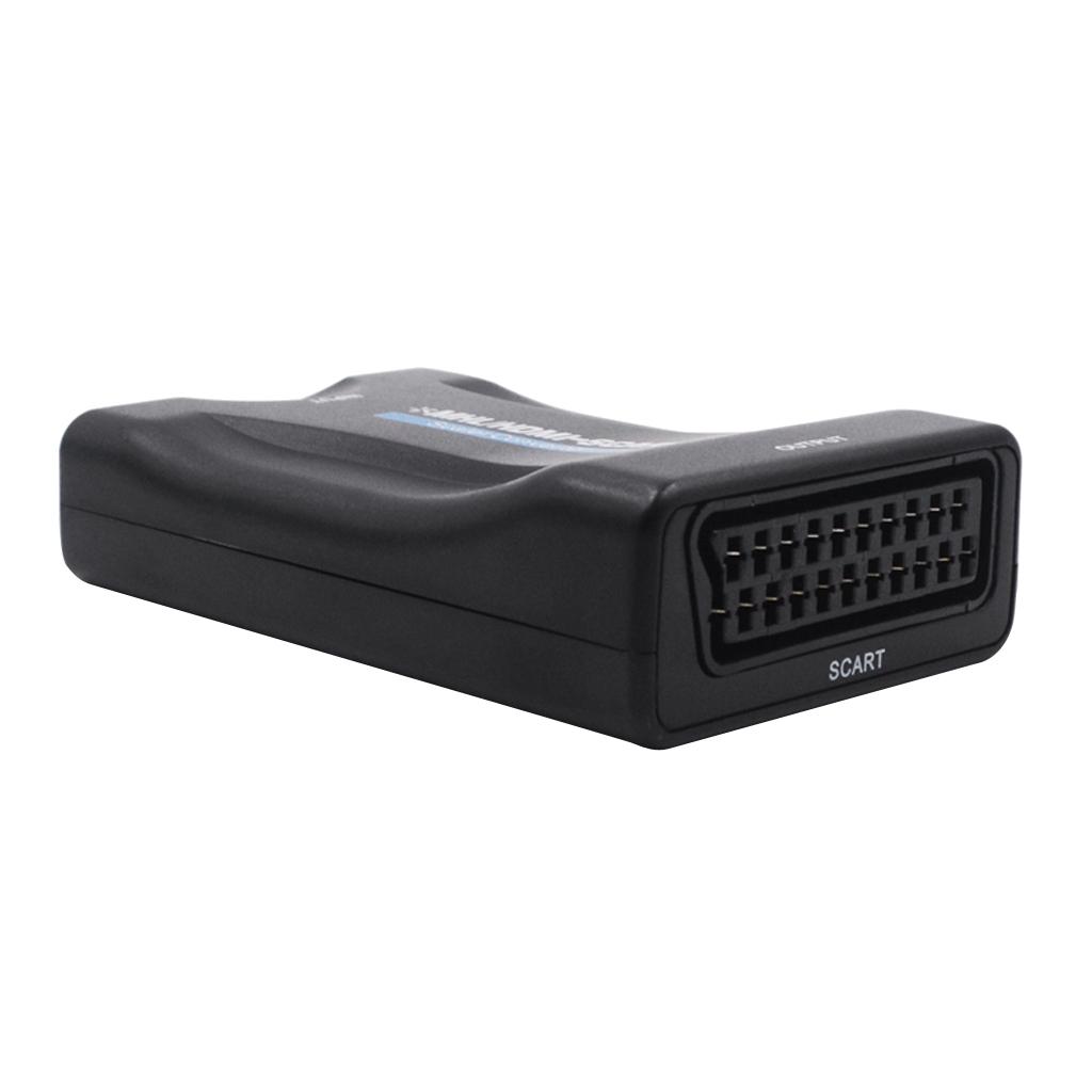 HDMI 1080p to Scart 60Hz HDMI Adapter Plug and Play Analog to Digital Converter Box Video Audio HDMI Scart Adapter Support PAL / NTSC for PS4 / PS3 / TV / DVD UK