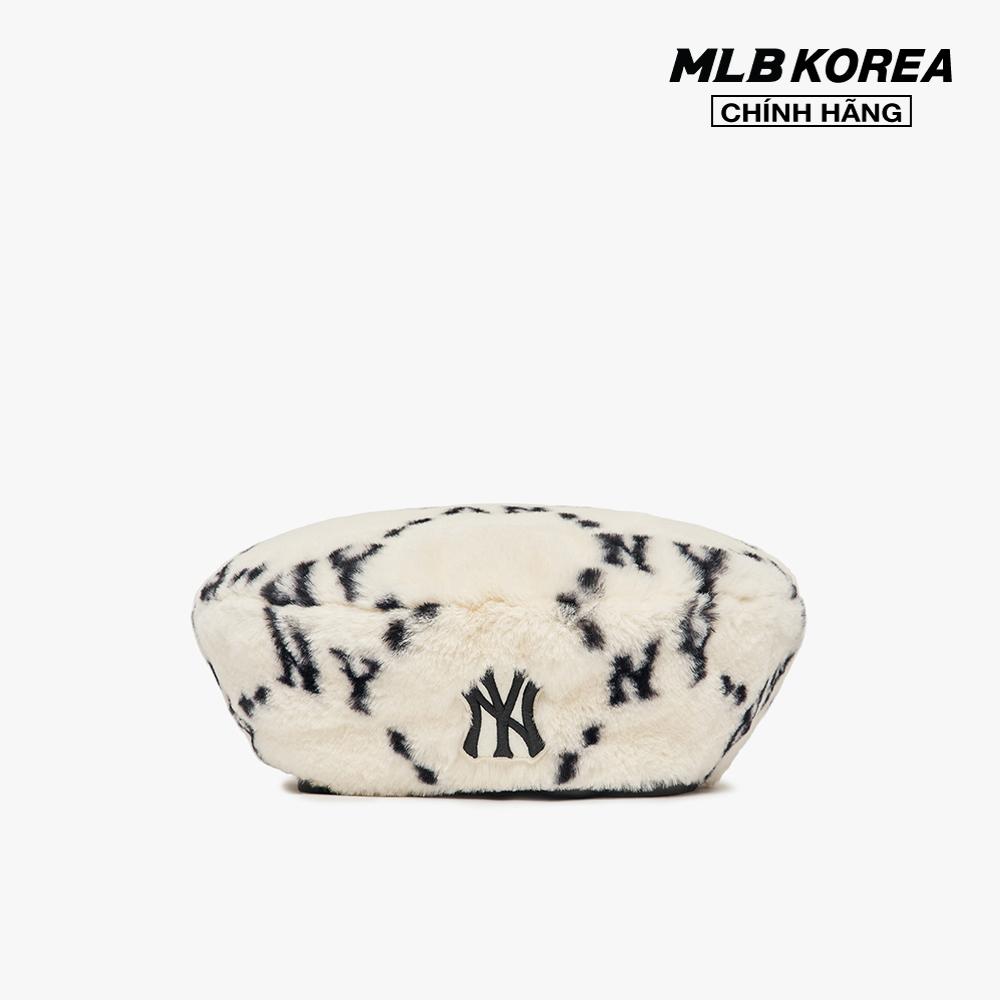 MLB - Nón beret lông in họa tiết monogram thời trang 3ACB