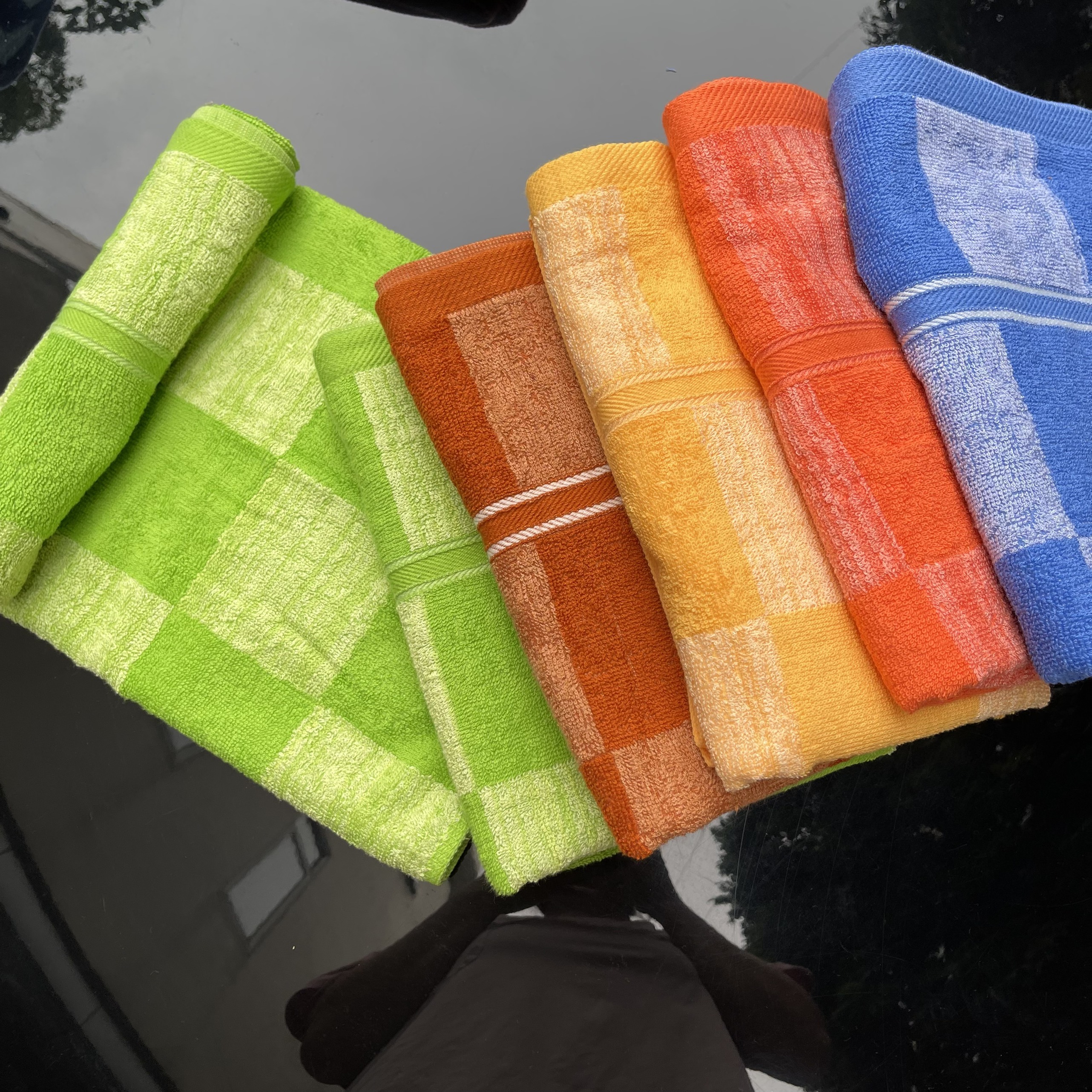 Khăn tắm kẻ Caro Tân Thịnh, KT 50x100cm