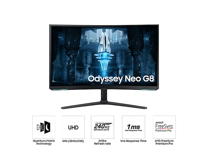 Màn hình máy tính Samsung Odyssey G8 LS32BG852NEXXV UHD 240Hz Dòng 32 inch G85NB - Hàng chính hãng