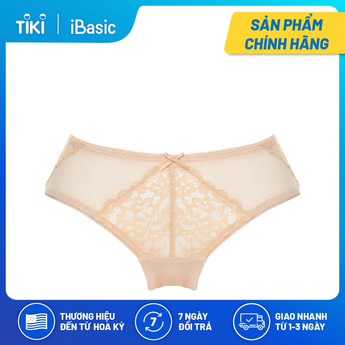 Quần lót nữ bikini ren phối lưới iBasic PANY060