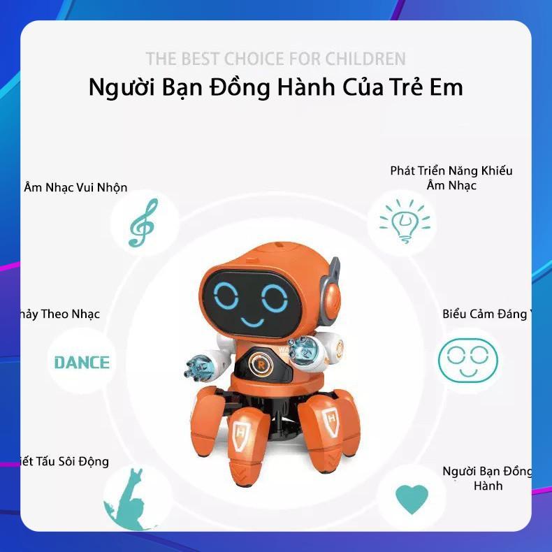 Robot 6 chân chạy pin có nhạc có đèn vui nhộn