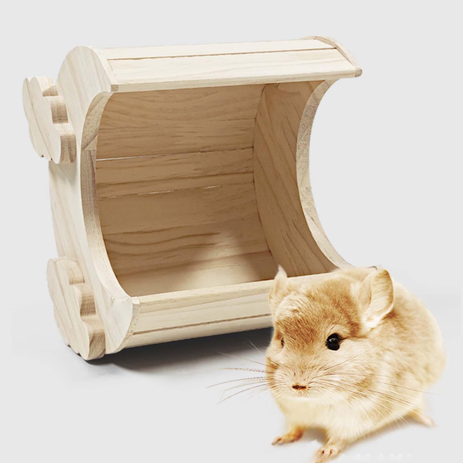 Hamster House Hut Wooden Rabbit Castle for Rat Small Animals Hamsters