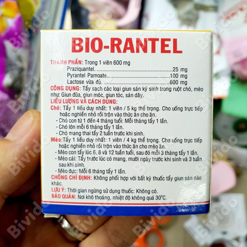 Bio-Rantel sổ giun chó mèo viên 600mg - Bivido